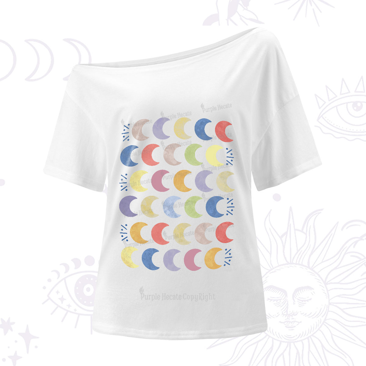 Purplehecate Every Phase Of Me One-Shoulder T-Shirt