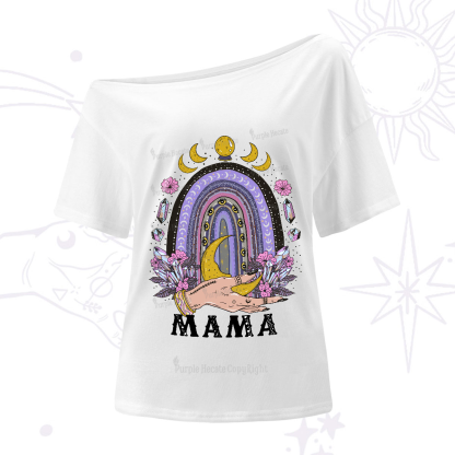 Purplehecate Gothic Mama Rainbow One-Shoulder T-Shirt