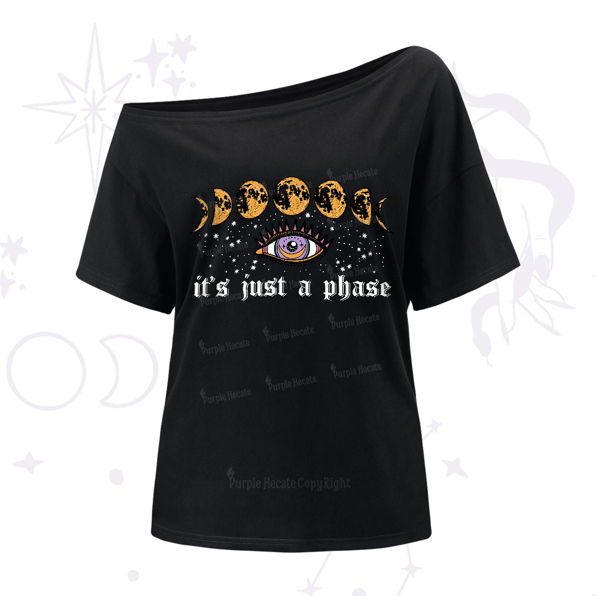 Purplehecate It's Just A Phase One-Shoulder T-Shirt
