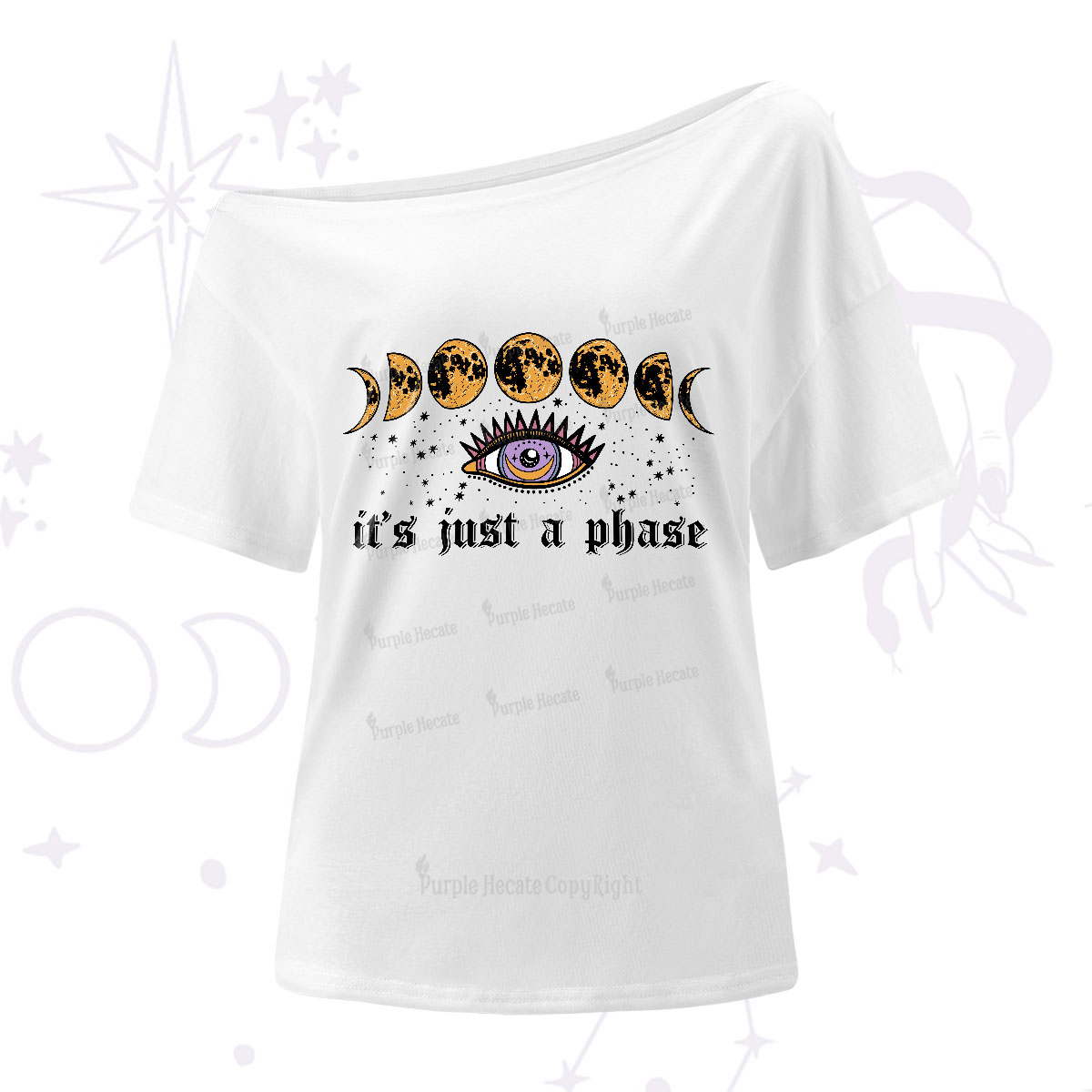 Purplehecate It's Just A Phase One-Shoulder T-Shirt