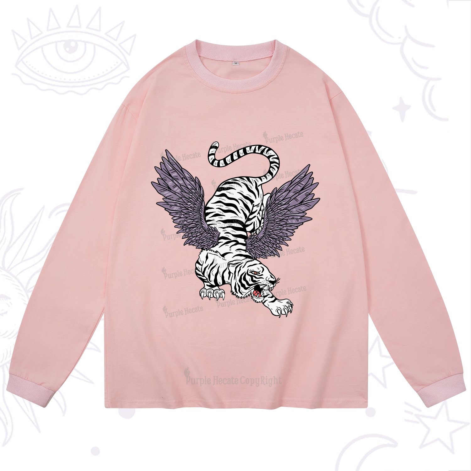 Purplehecate Tiger With Wings Long Sleeve T-Shirt