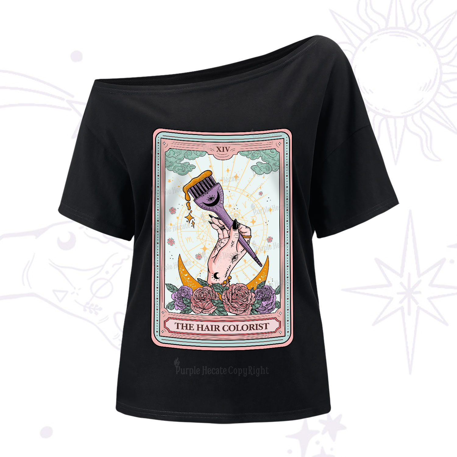 Purplehecate The Hair Colorist Tarot One-Shoulder T-Shirt
