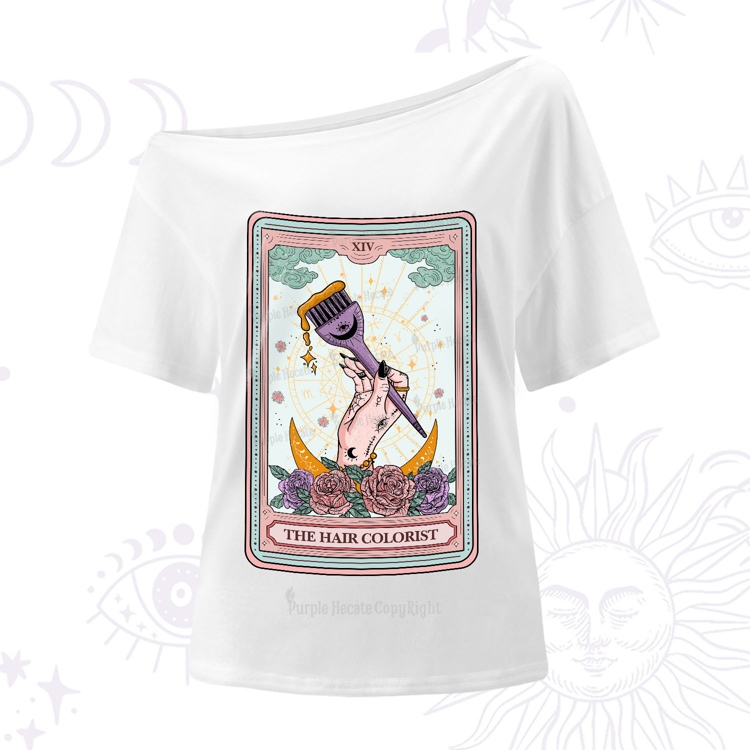 Purplehecate The Hair Colorist Tarot One-Shoulder T-Shirt