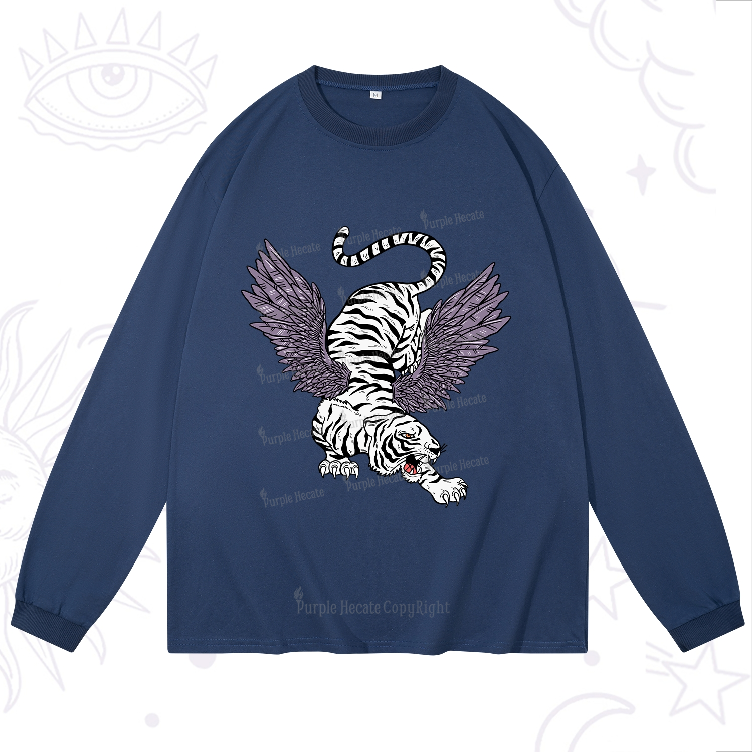 Purplehecate Tiger With Wings Long Sleeve T-Shirt