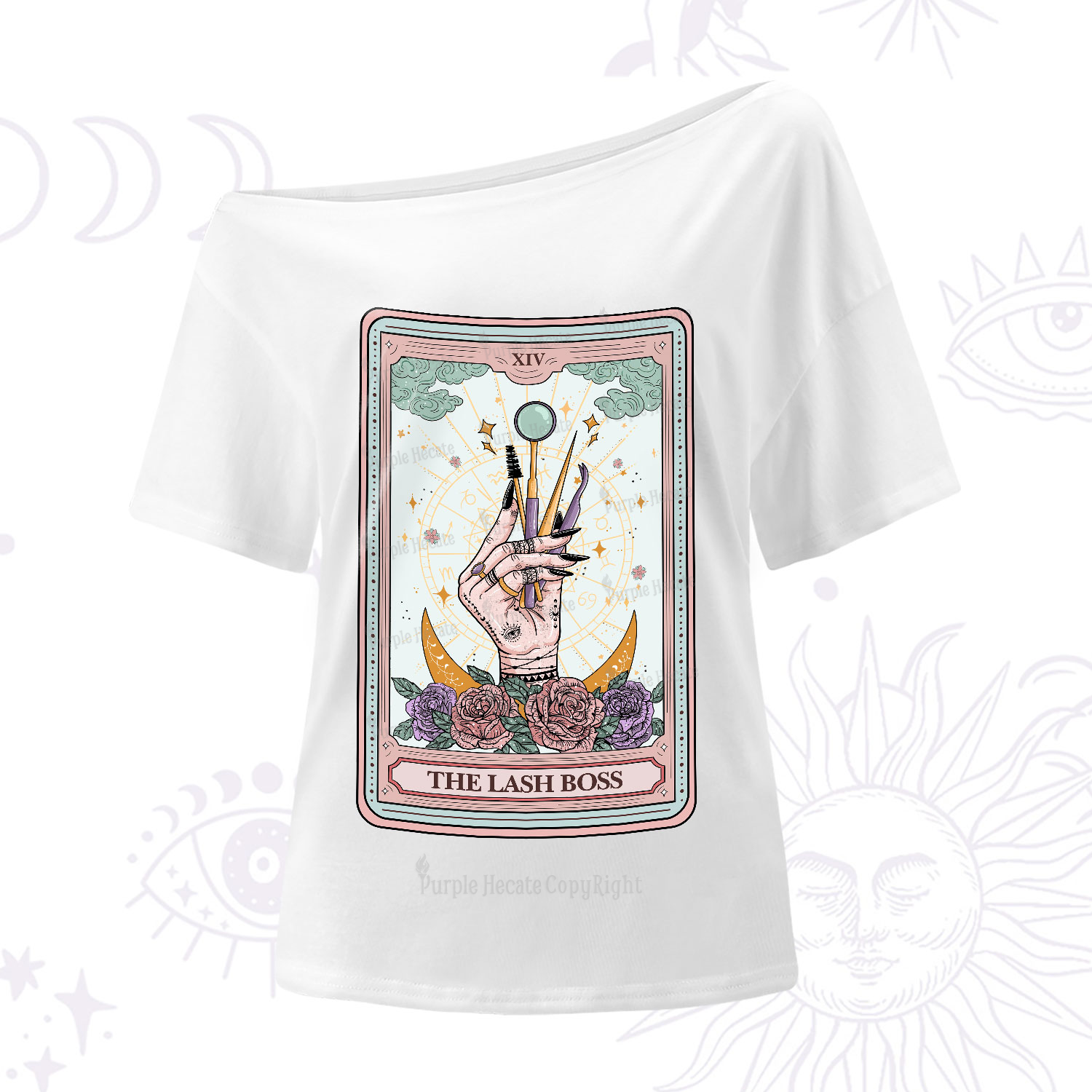 Purplehecate The Lash Boss Tarot Card One-Shoulder T-Shirt