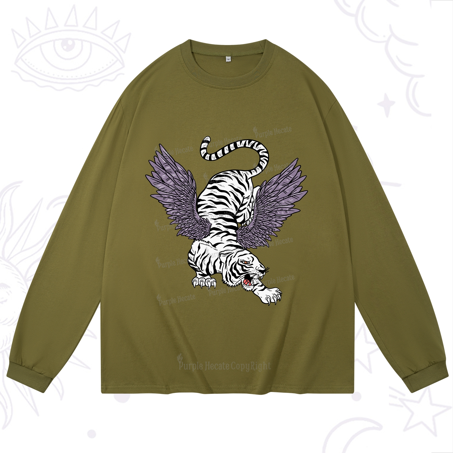 Purplehecate Tiger With Wings Long Sleeve T-Shirt