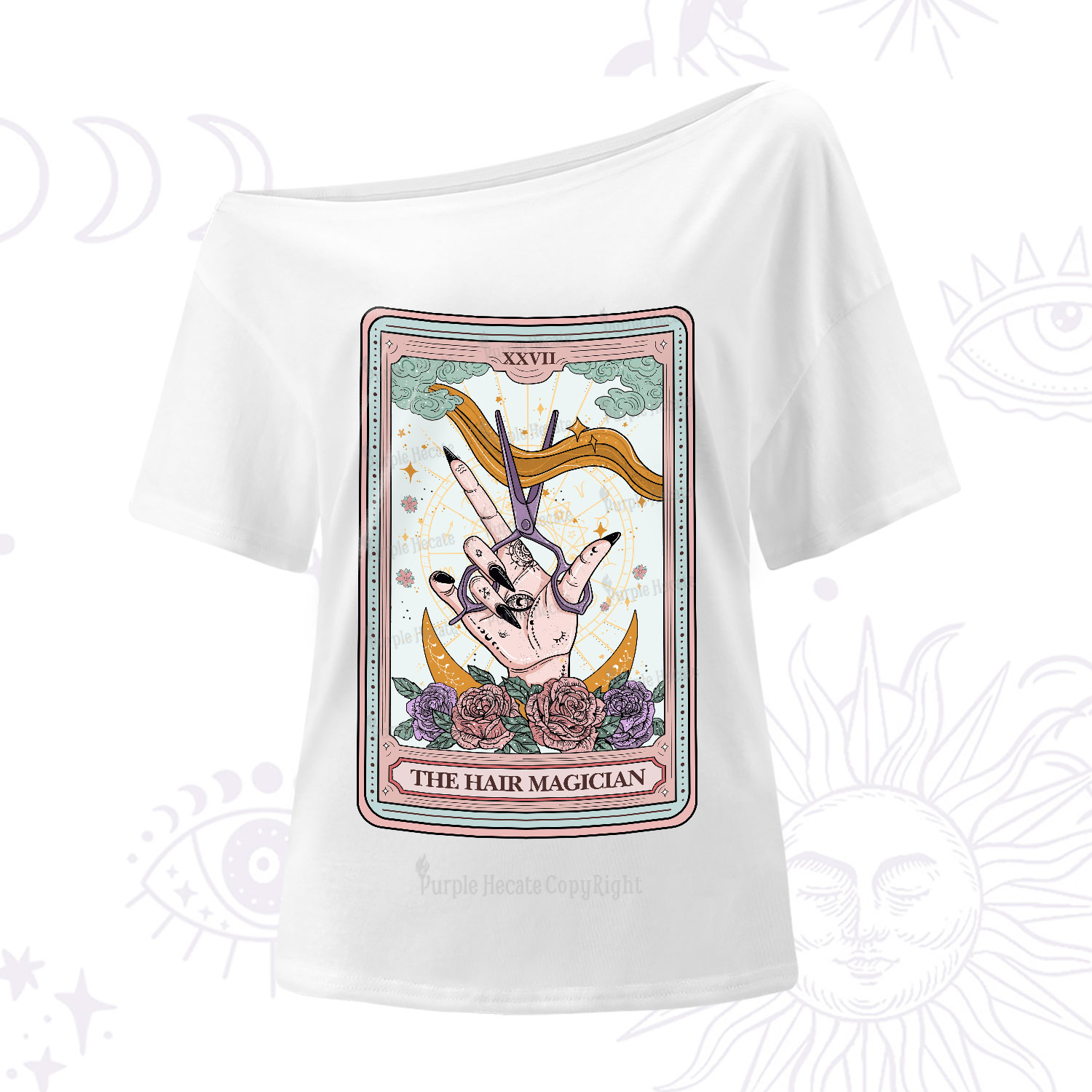 Purplehecate The Hair Magician Tarot One-Shoulder T-Shirt