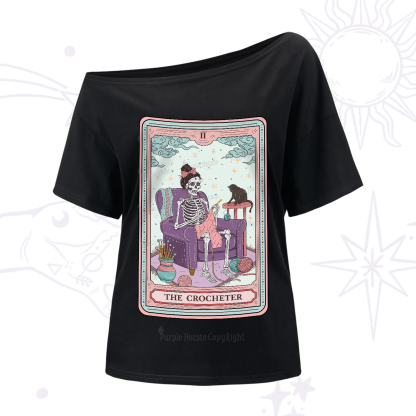Purplehecate The Crocheter Tarot One-Shoulder T-Shirt