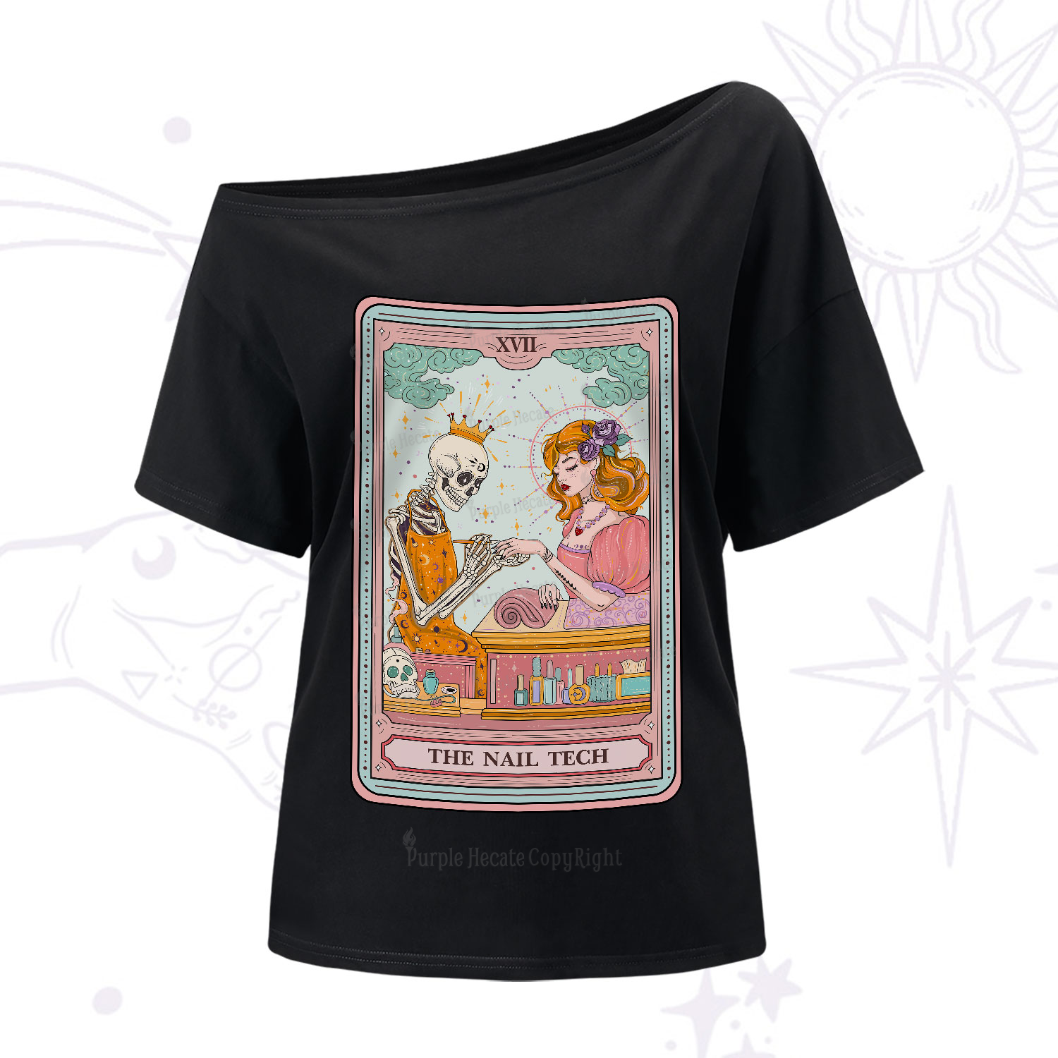 Purplehecate The Nail Tech Life Tarot One-Shoulder T-Shirt
