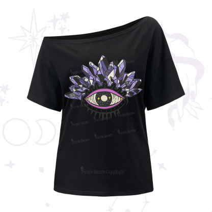 Purplehecate Crystal Eye One-Shoulder T-Shirt