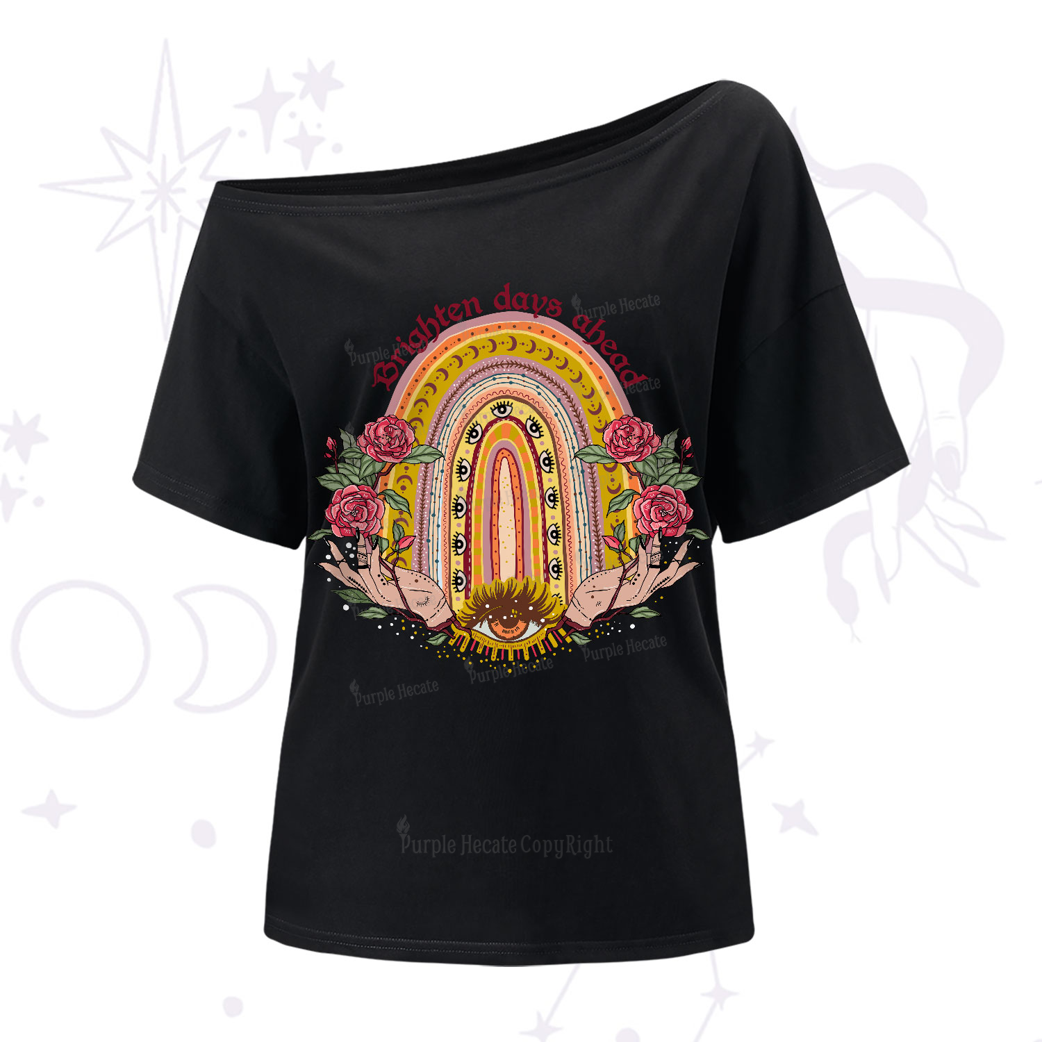 Purplehecate Brighten Days Ahead One-Shoulder T-Shirt