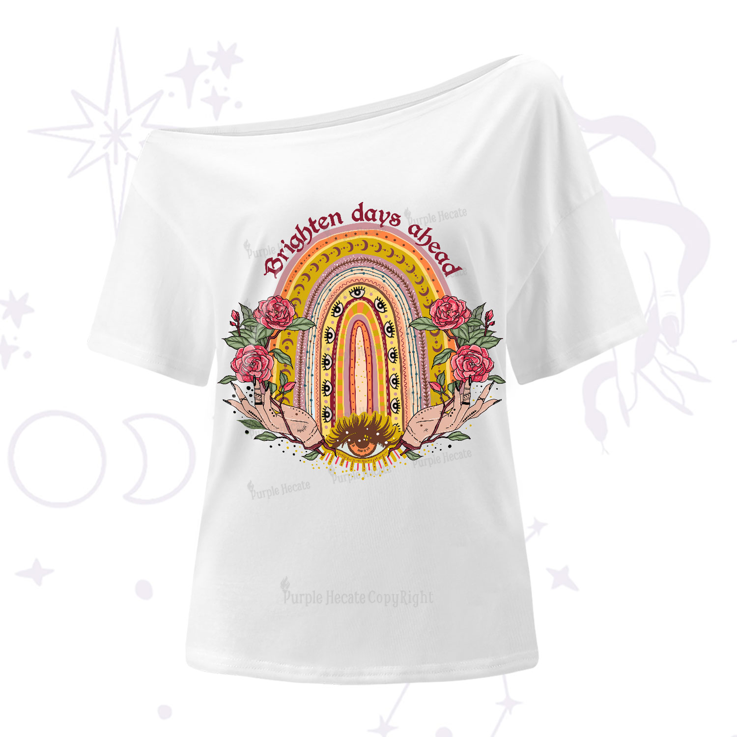 Purplehecate Brighten Days Ahead One-Shoulder T-Shirt