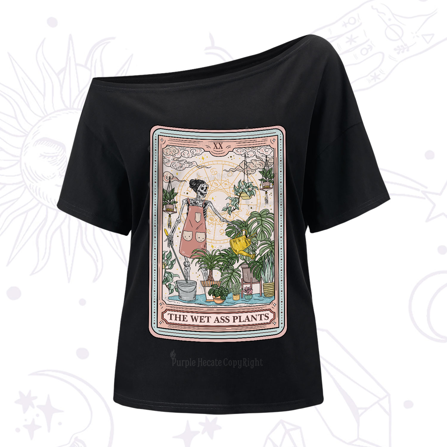 Purplehecate The Wet Ass Plants Tarot One-Shoulder T-Shirt