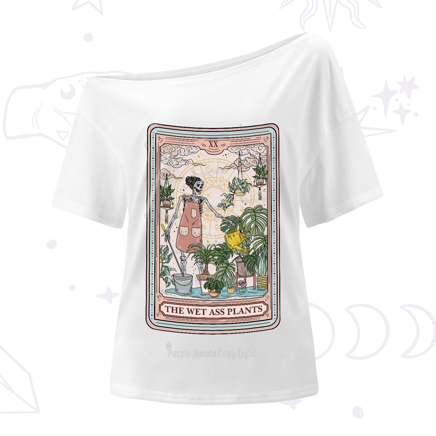 Purplehecate The Wet Ass Plants Tarot One-Shoulder T-Shirt