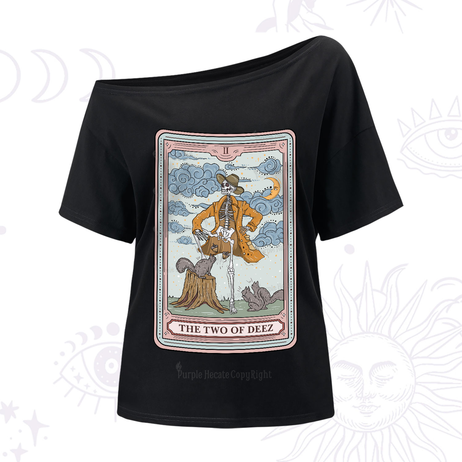 Purplehecate The Two Of Deez Tarot One-Shoulder T-Shirt