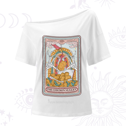 Purplehecate The Chicken Nugget Food Tarot One-Shoulder T-Shirt