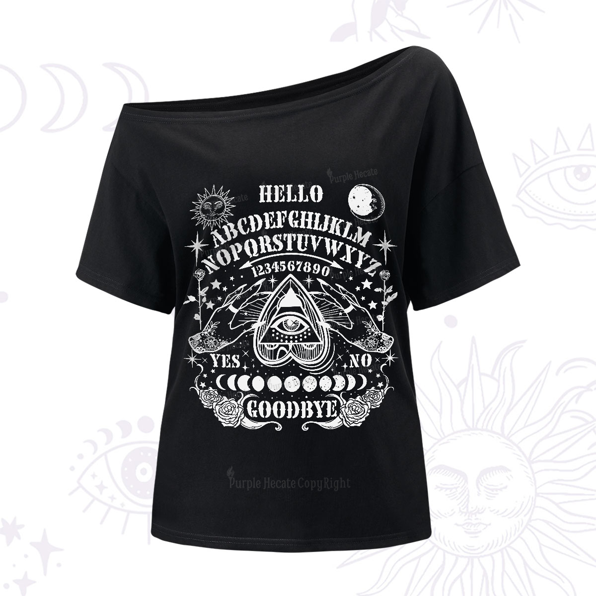 Purplehecate Hello Goodbye One-Shoulder T-Shirt