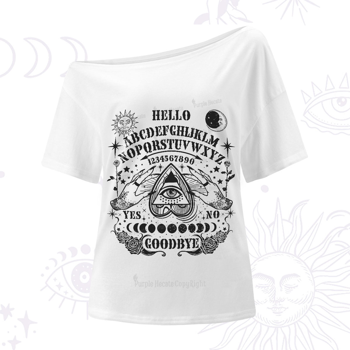 Purplehecate Hello Goodbye One-Shoulder T-Shirt