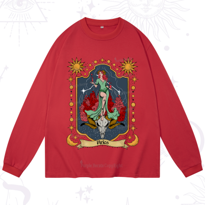 Purplehecate Aries Zodiac Long Sleeve T-Shirt