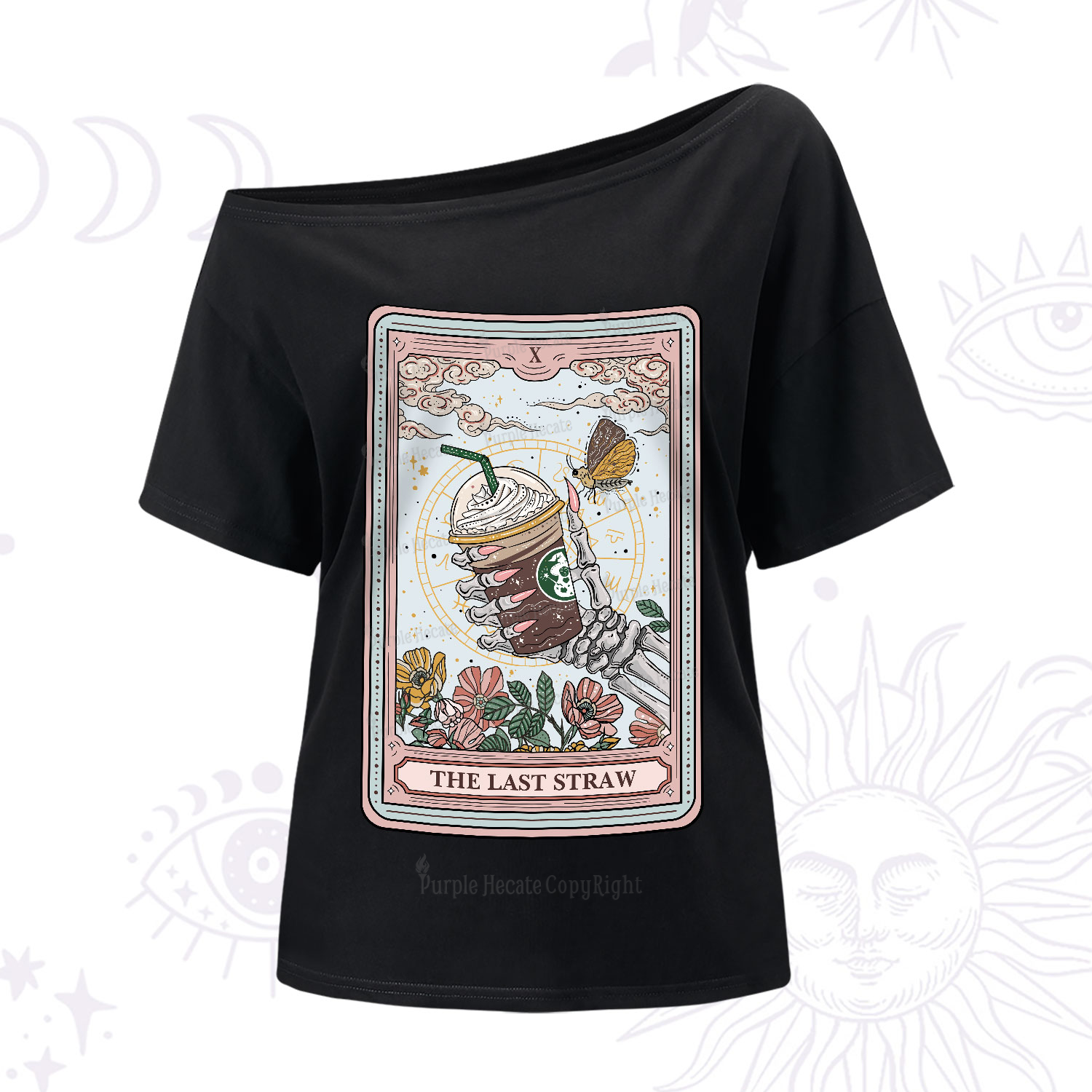 Purplehecate The Last Straw Tarot One-Shoulder T-Shirt