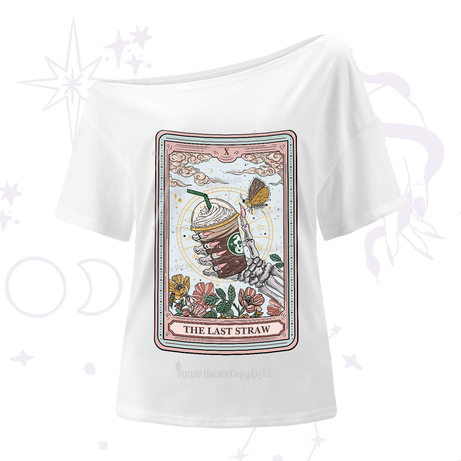 Purplehecate The Last Straw Tarot One-Shoulder T-Shirt