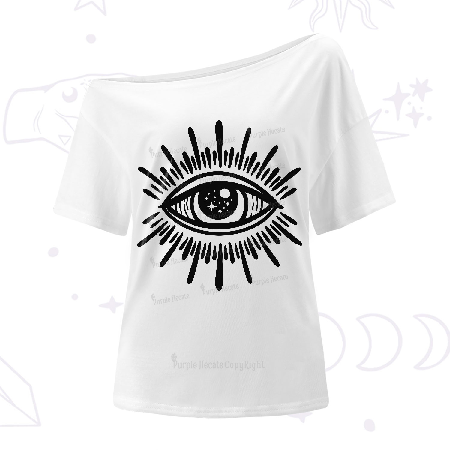 Purplehecate Evil Eye One-Shoulder T-Shirt