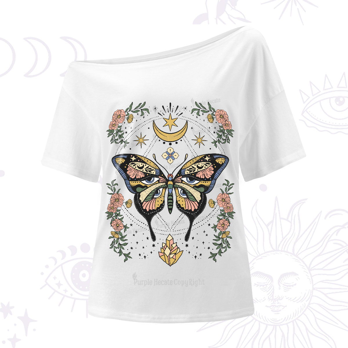 Purplehecate I Am Opening One-Shoulder T-Shirt