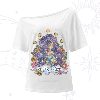Purplehecate Mother Ship One-Shoulder T-Shirt