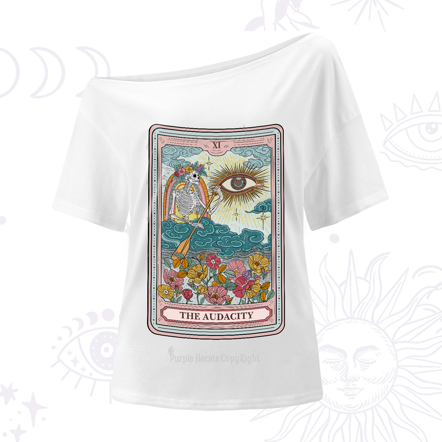 Purplehecate The Audacity Tarot One-Shoulder T-Shirt