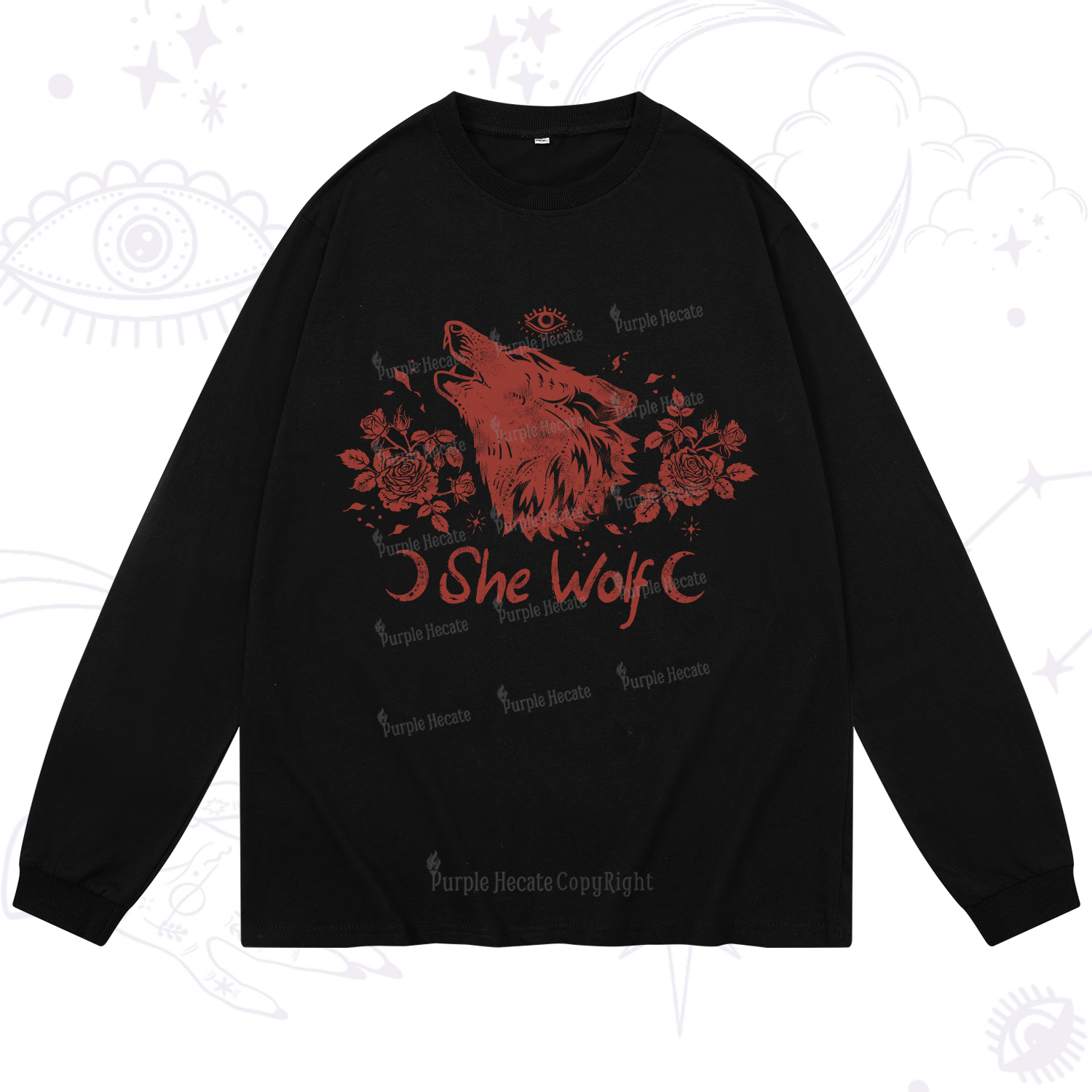 Purplehecate She Wolf Long Sleeve T-Shirt