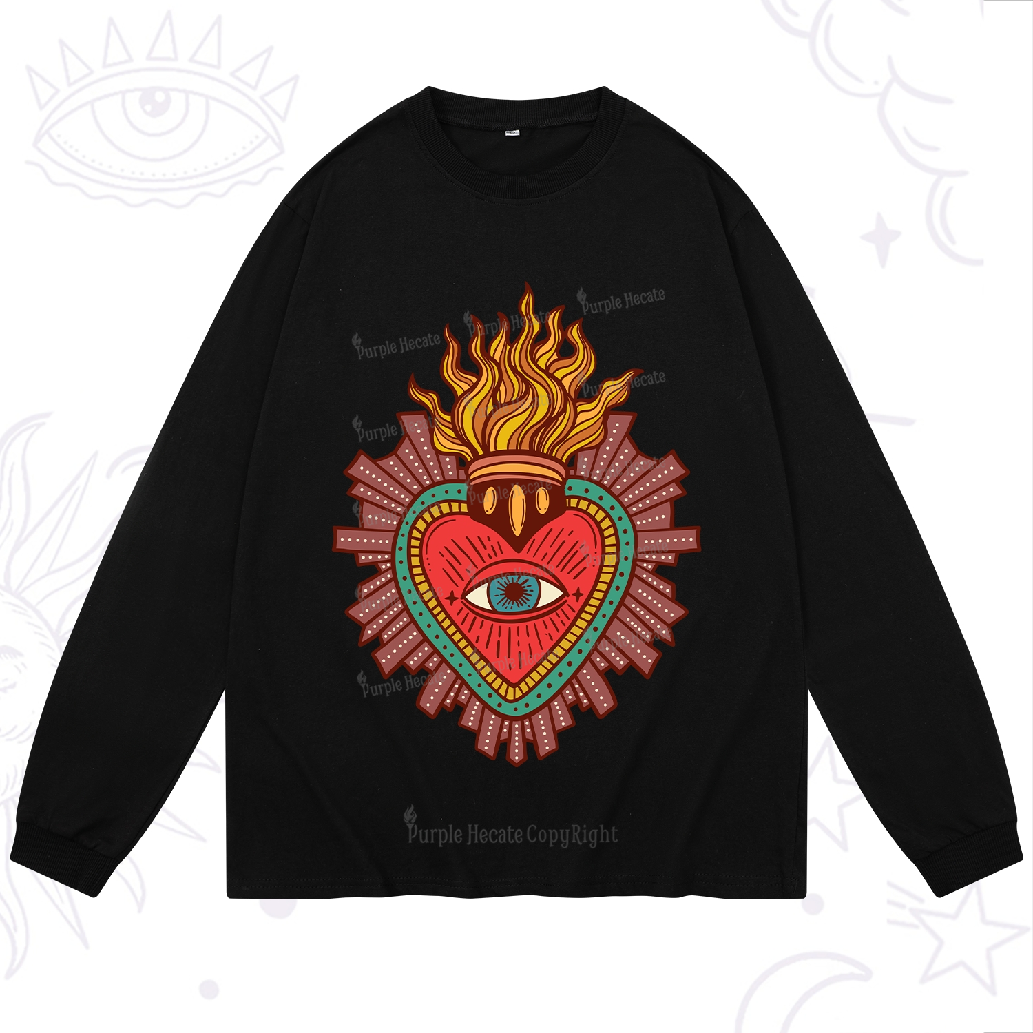 Purplehecate Sacred Heart Long Sleeve T-Shirt