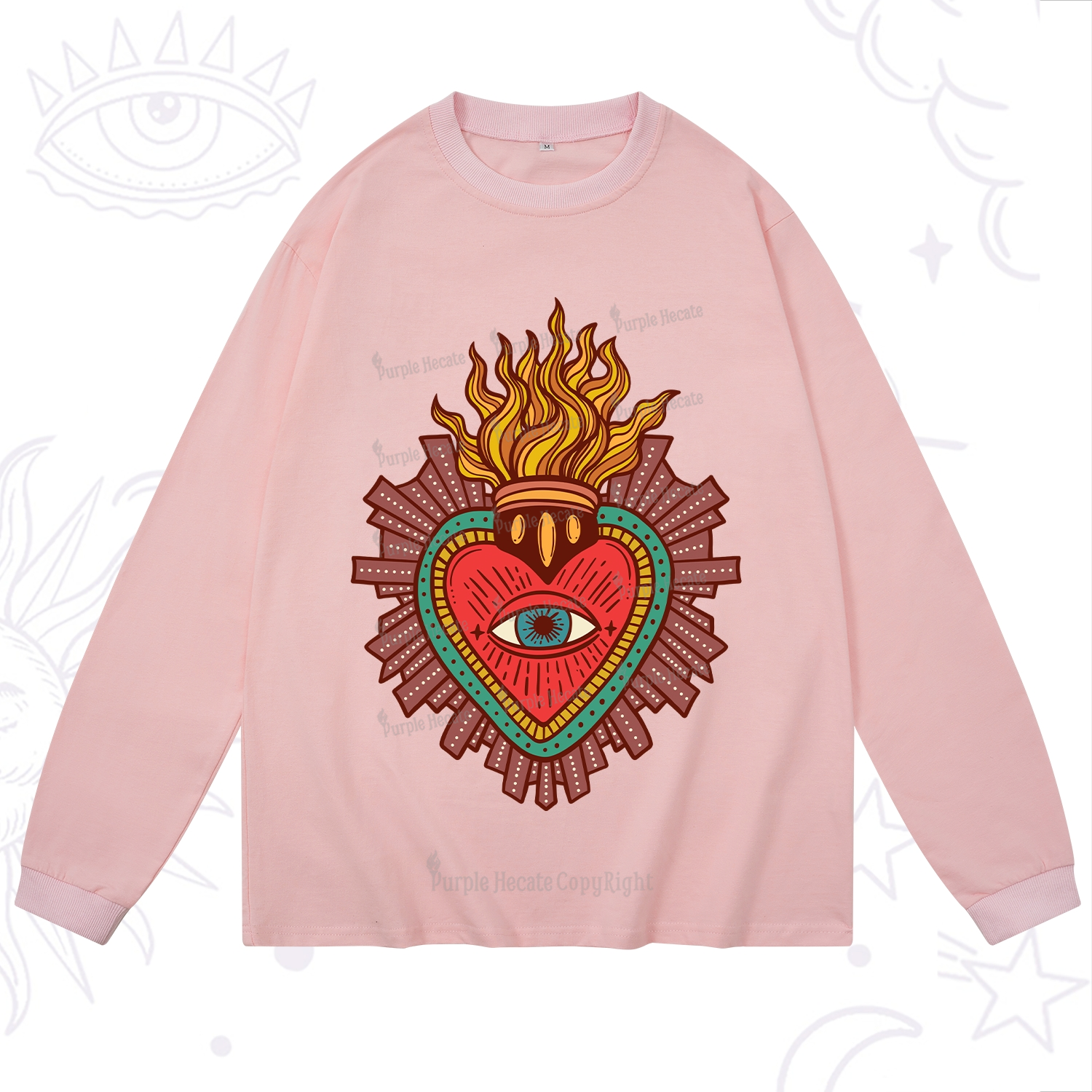 Purplehecate Sacred Heart Long Sleeve T-Shirt