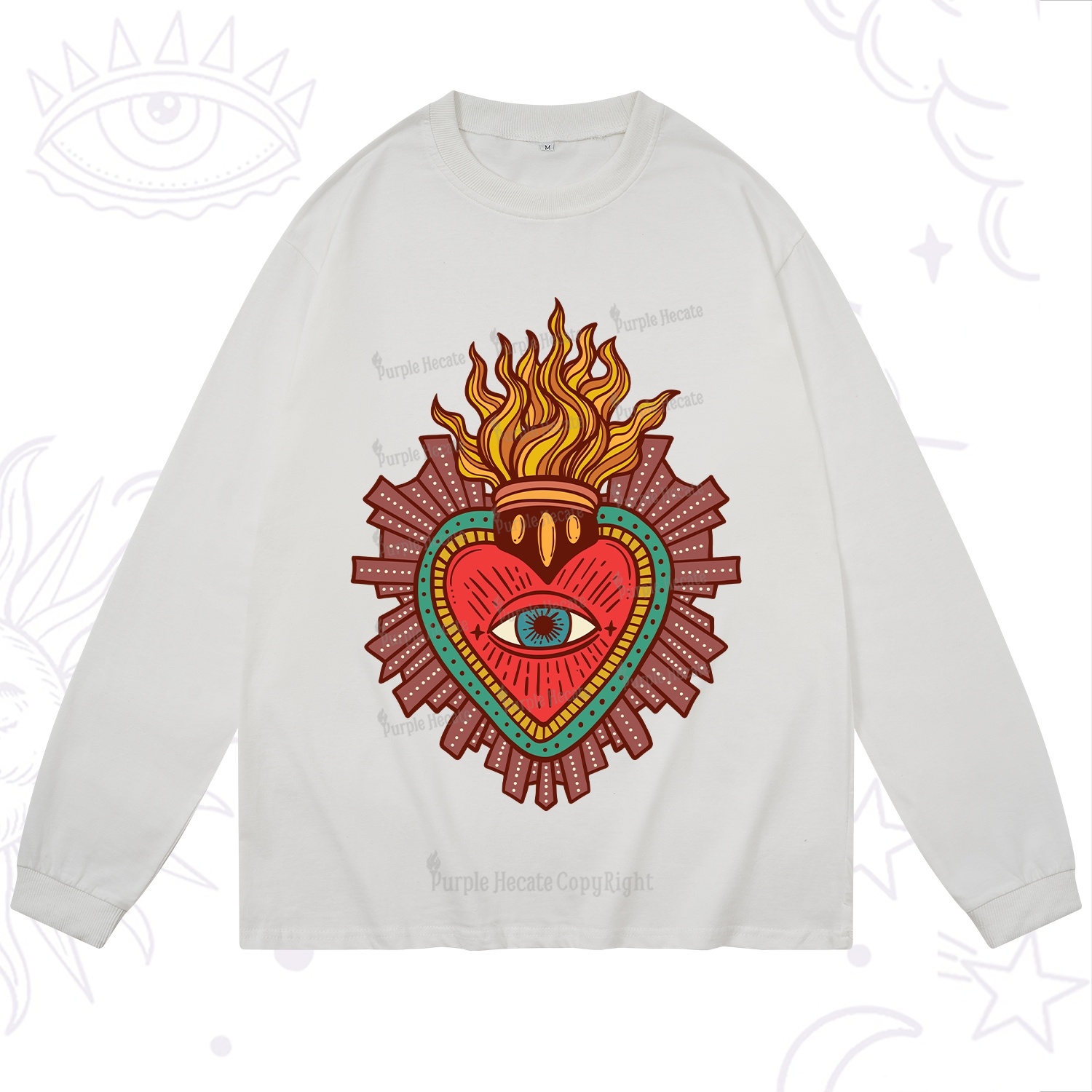 Purplehecate Sacred Heart Long Sleeve T-Shirt