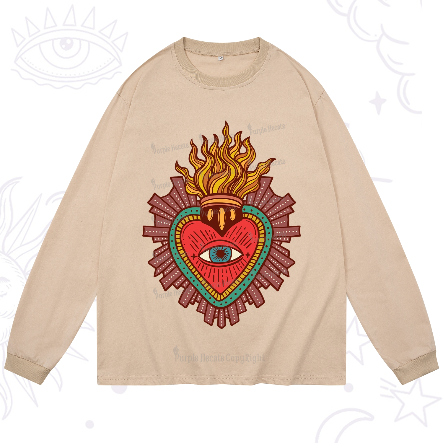 Purplehecate Sacred Heart Long Sleeve T-Shirt