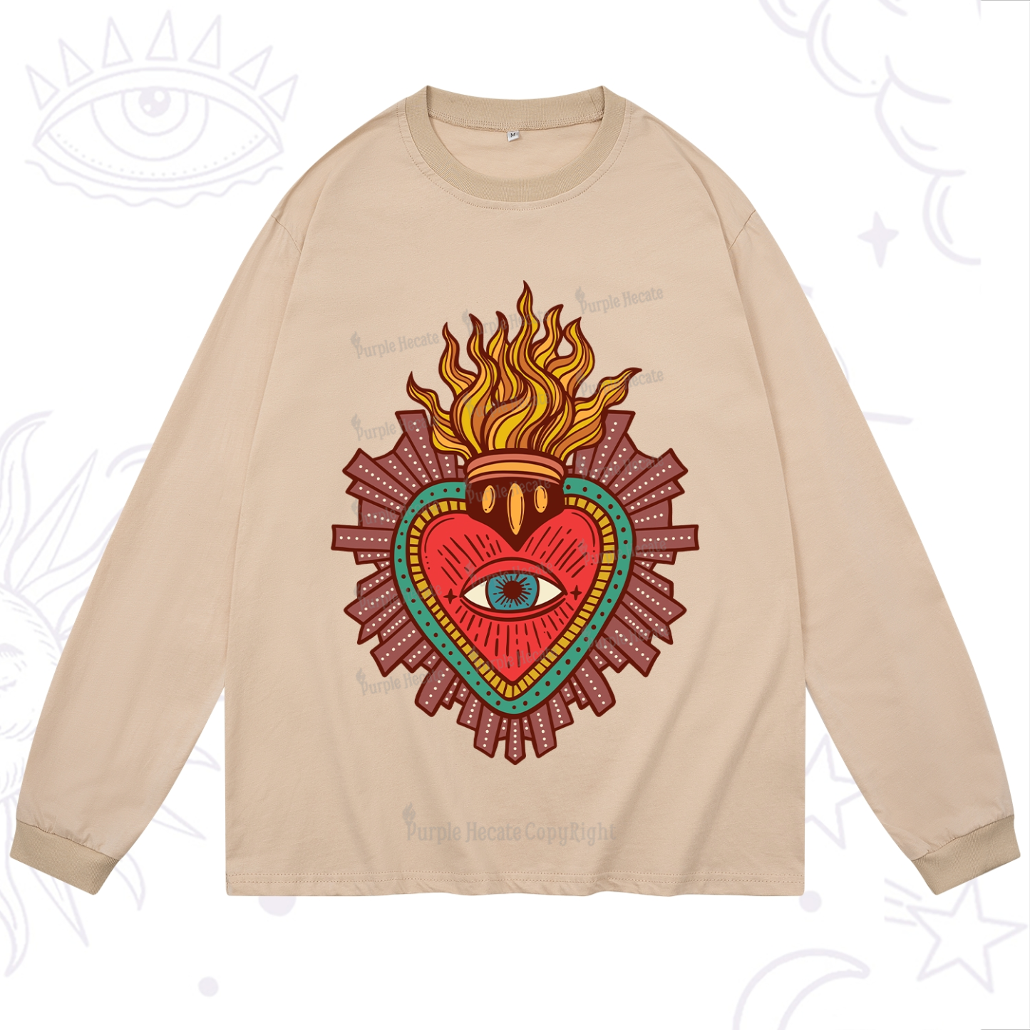 Purplehecate Sacred Heart Long Sleeve T-Shirt