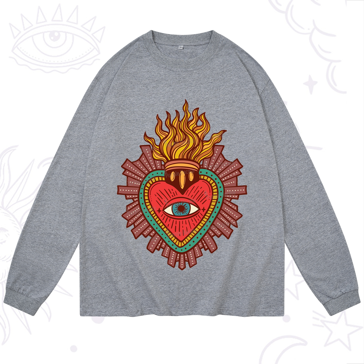 Purplehecate Sacred Heart Long Sleeve T-Shirt