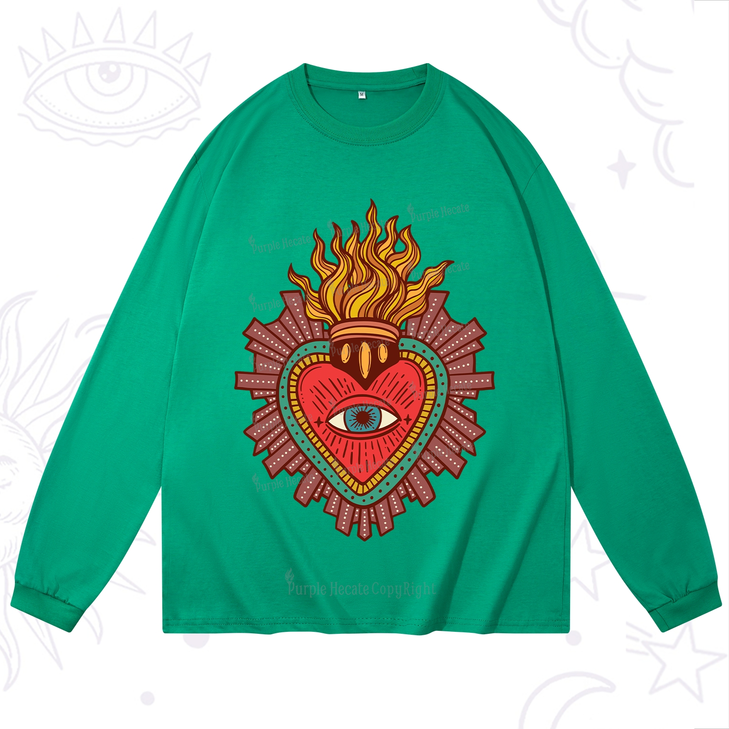 Purplehecate Sacred Heart Long Sleeve T-Shirt