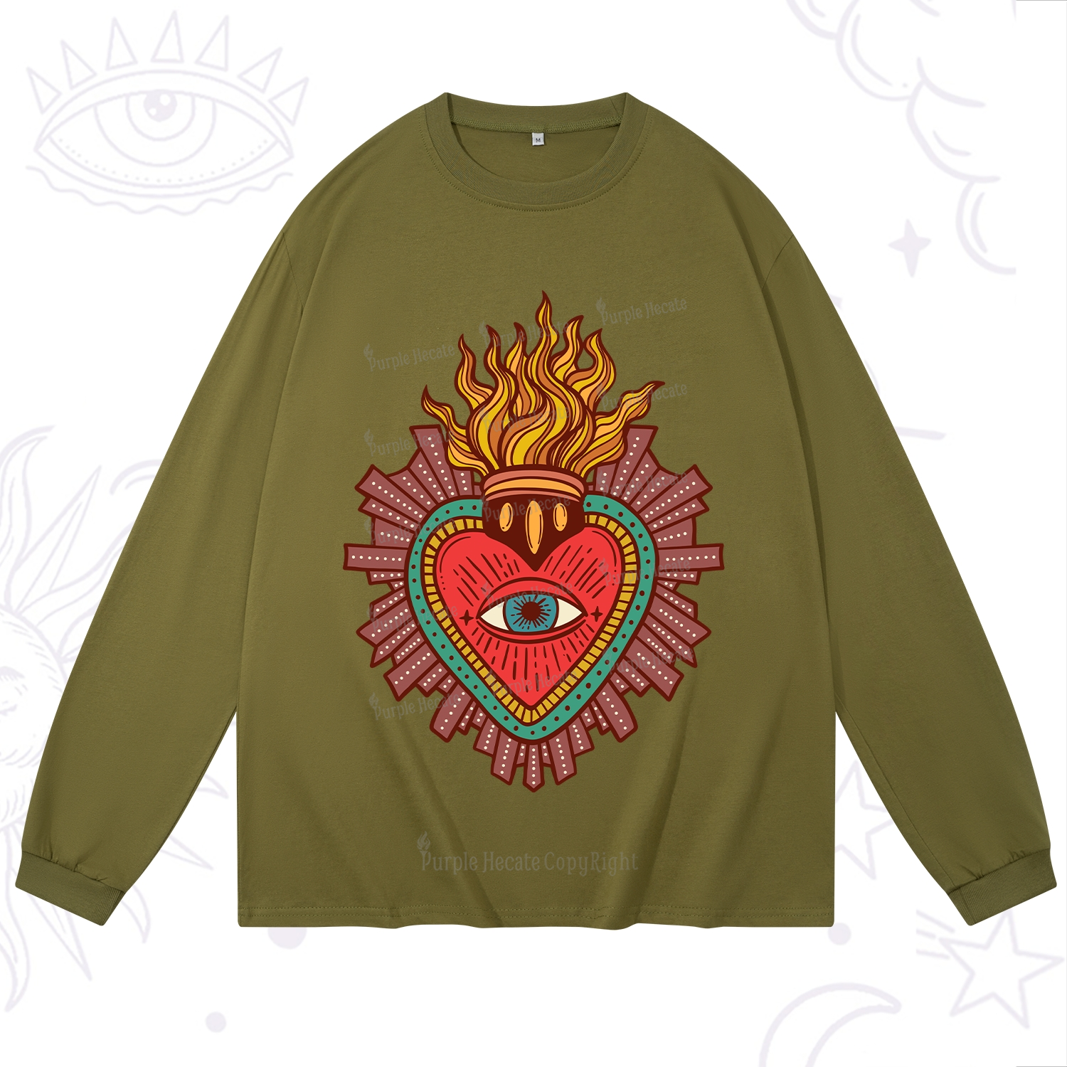 Purplehecate Sacred Heart Long Sleeve T-Shirt