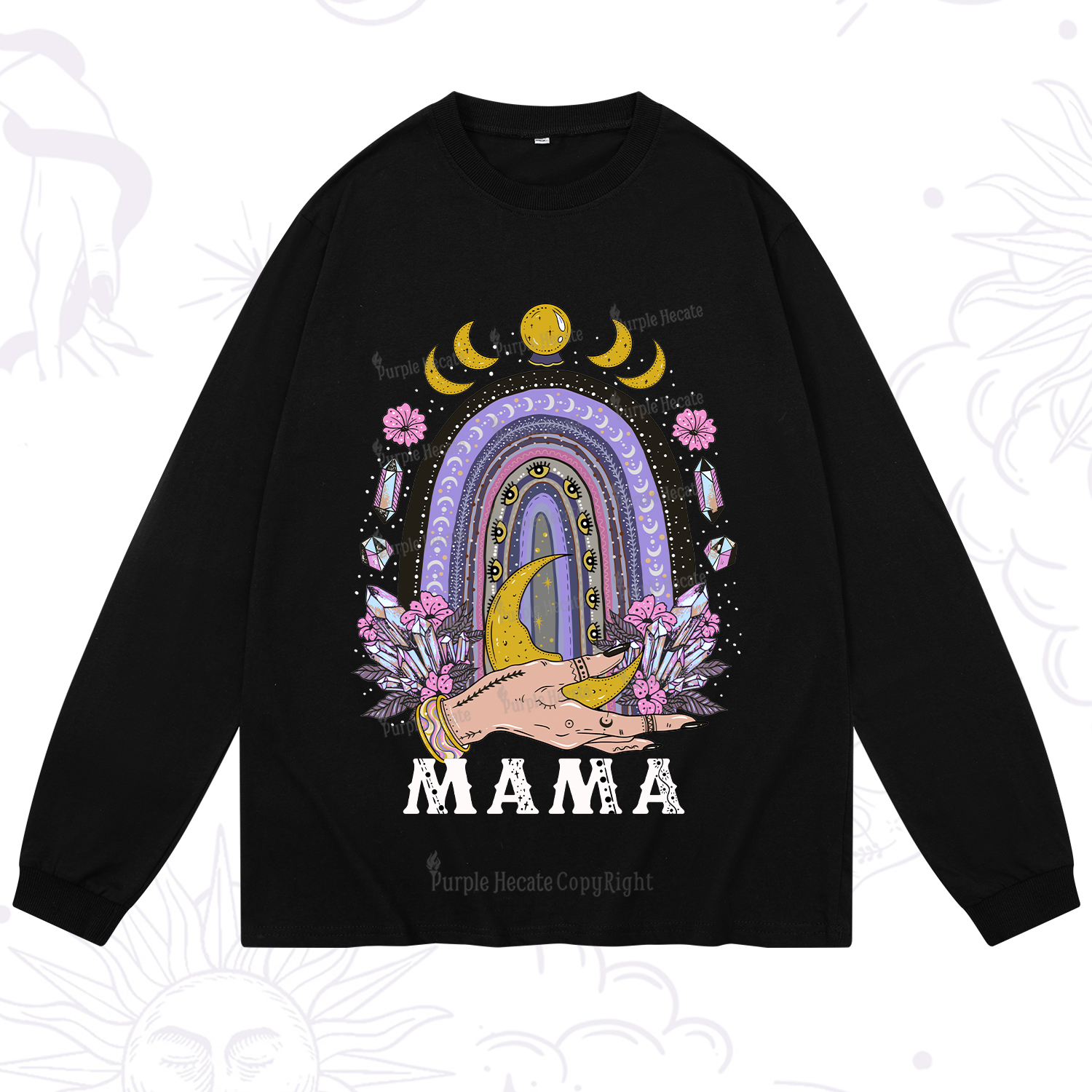 Purplehecate Gothic Mama Rainbow Long Sleeve T-Shirt