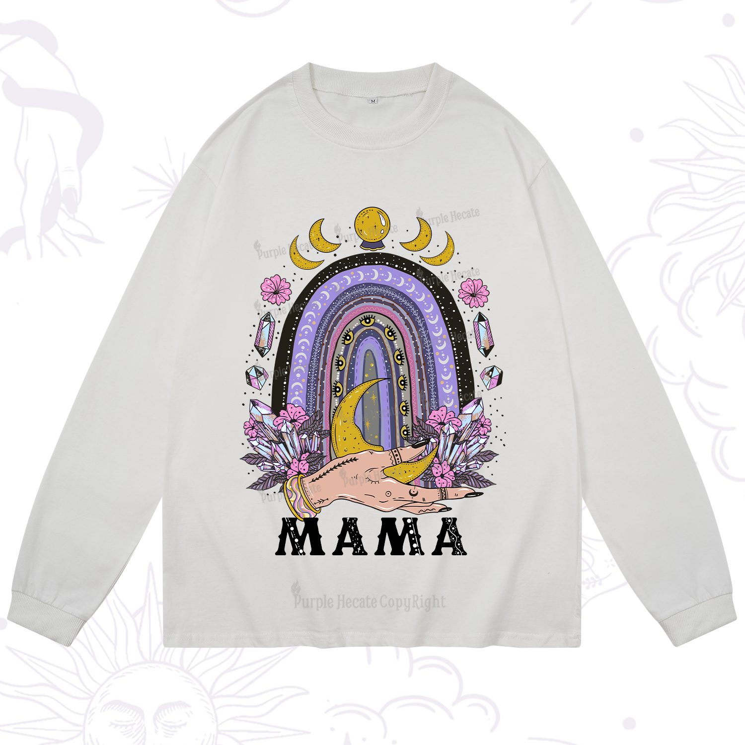Purplehecate Gothic Mama Rainbow Long Sleeve T-Shirt