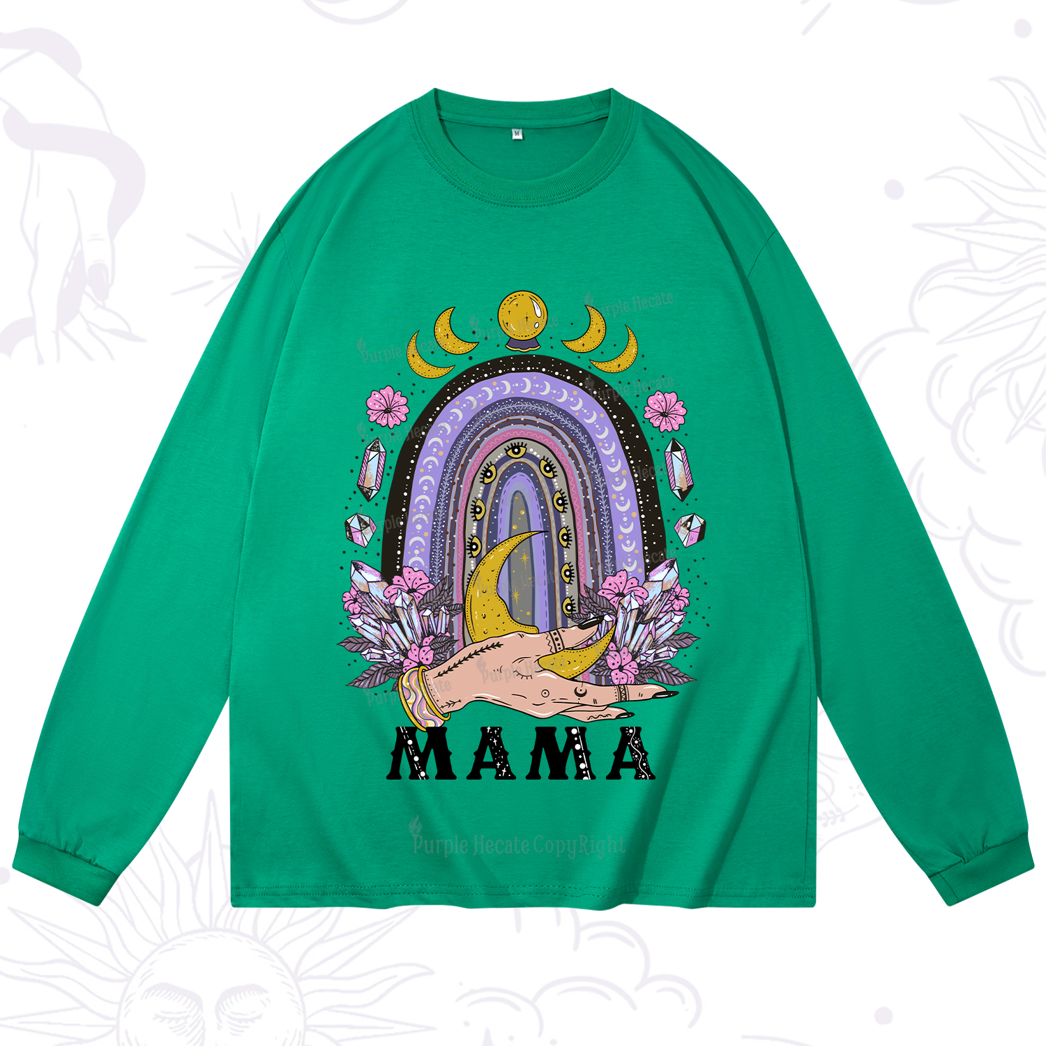 Purplehecate Gothic Mama Rainbow Long Sleeve T-Shirt