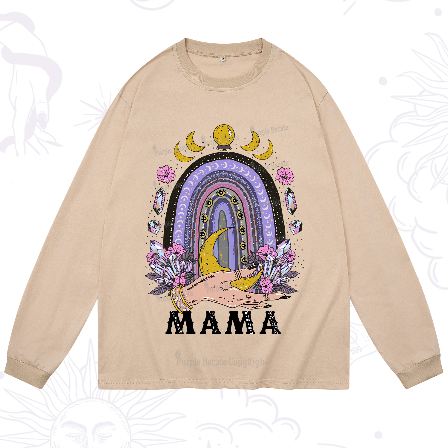 Purplehecate Gothic Mama Rainbow Long Sleeve T-Shirt