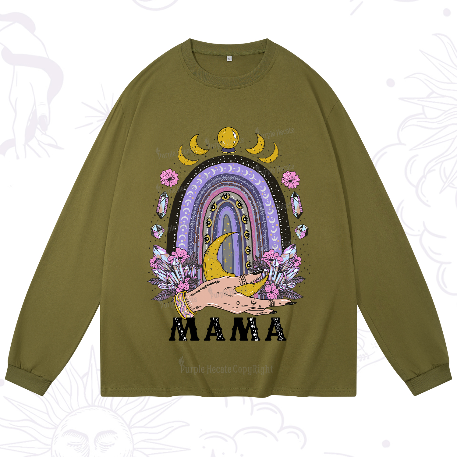 Purplehecate Gothic Mama Rainbow Long Sleeve T-Shirt