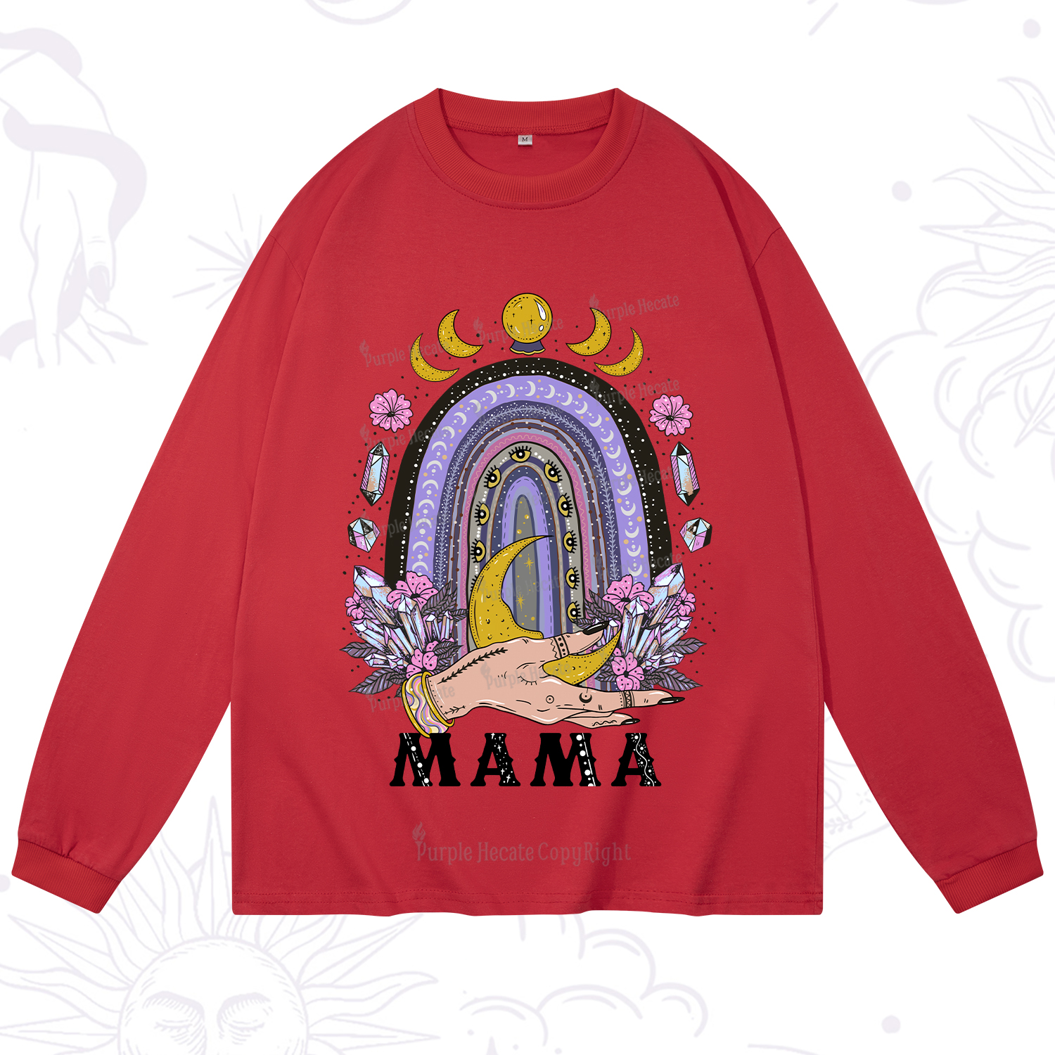 Purplehecate Gothic Mama Rainbow Long Sleeve T-Shirt