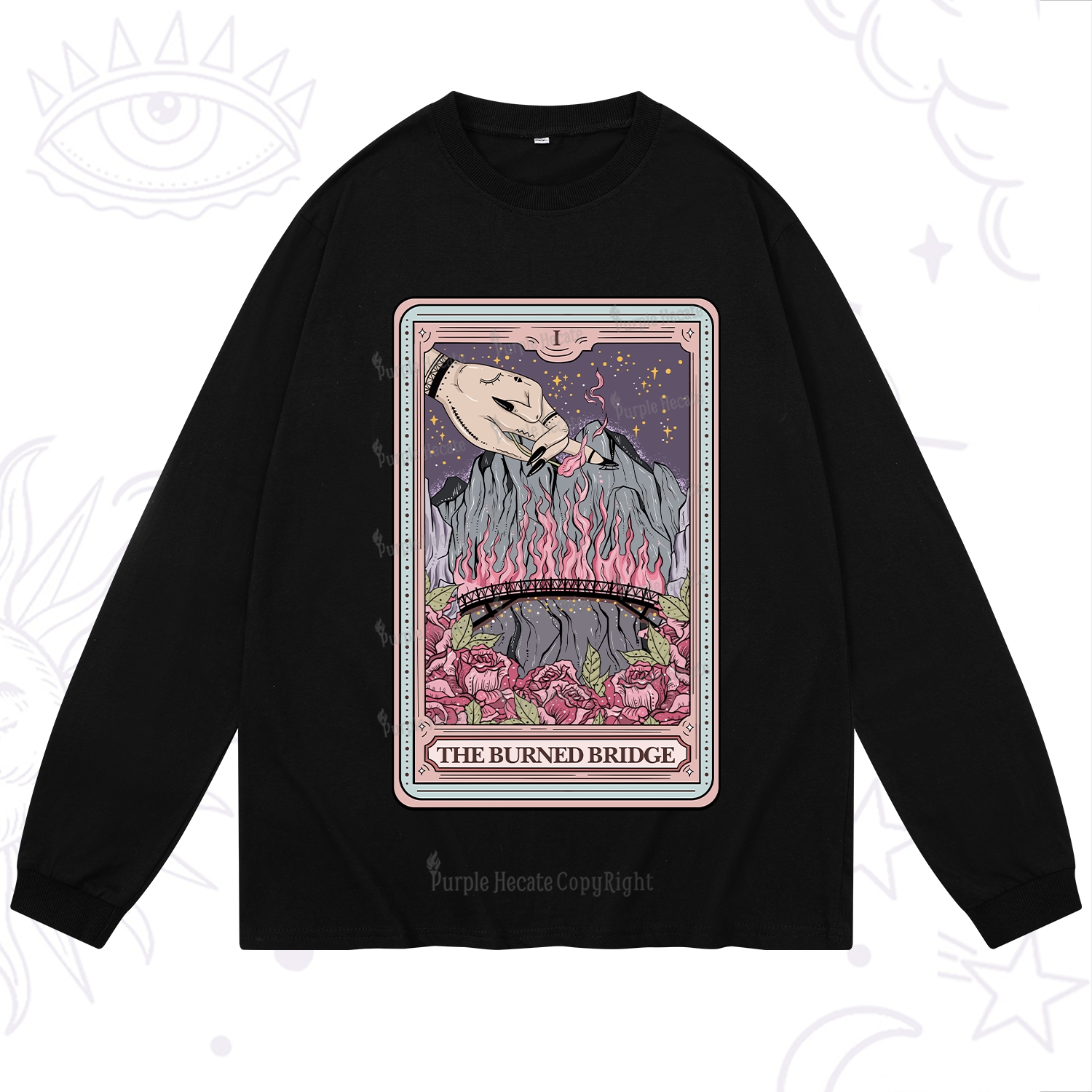 Purplehecate The Burned Bridge Tarot Long Sleeve T-Shirt
