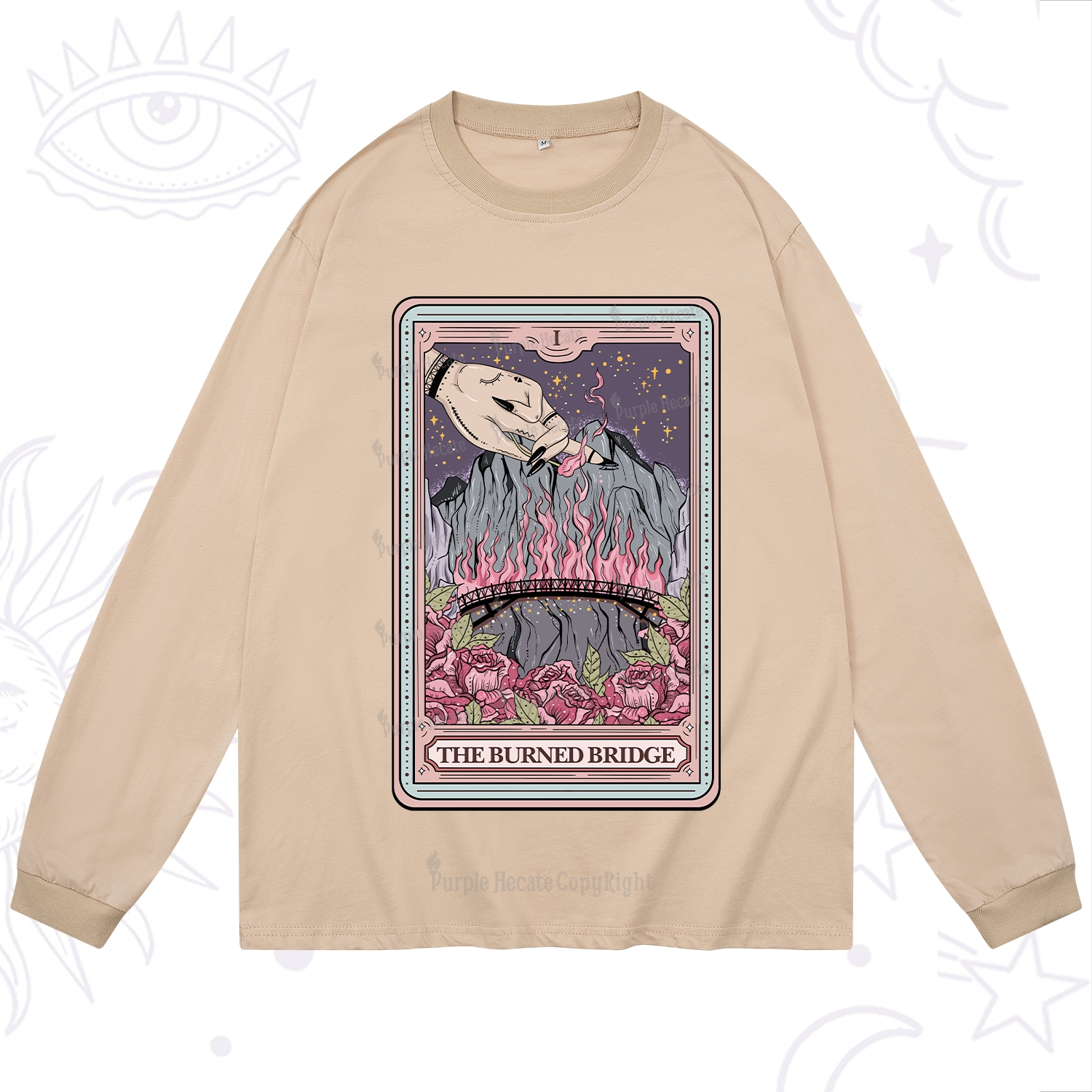Purplehecate The Burned Bridge Tarot Long Sleeve T-Shirt