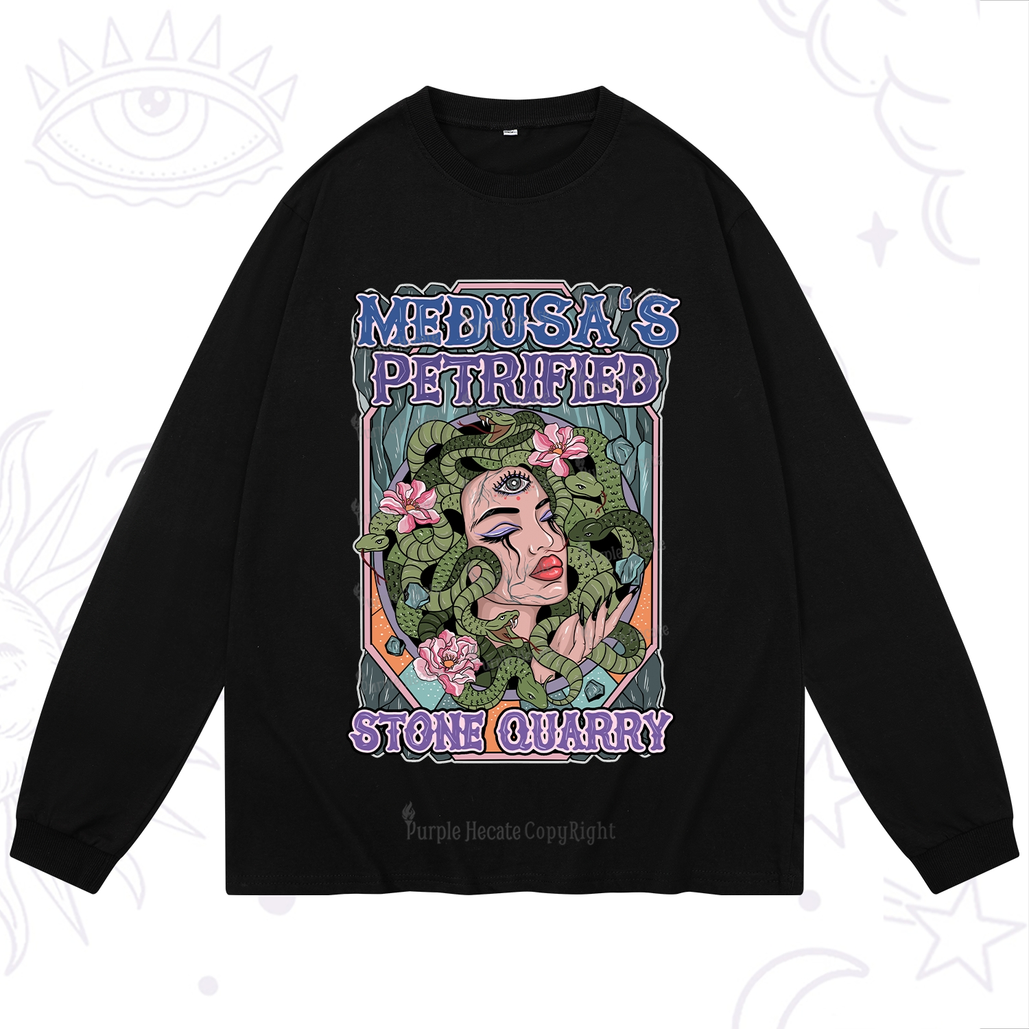 Purplehecate The Gorgon with Snake Hair Medusa Long Sleeve T-Shirt