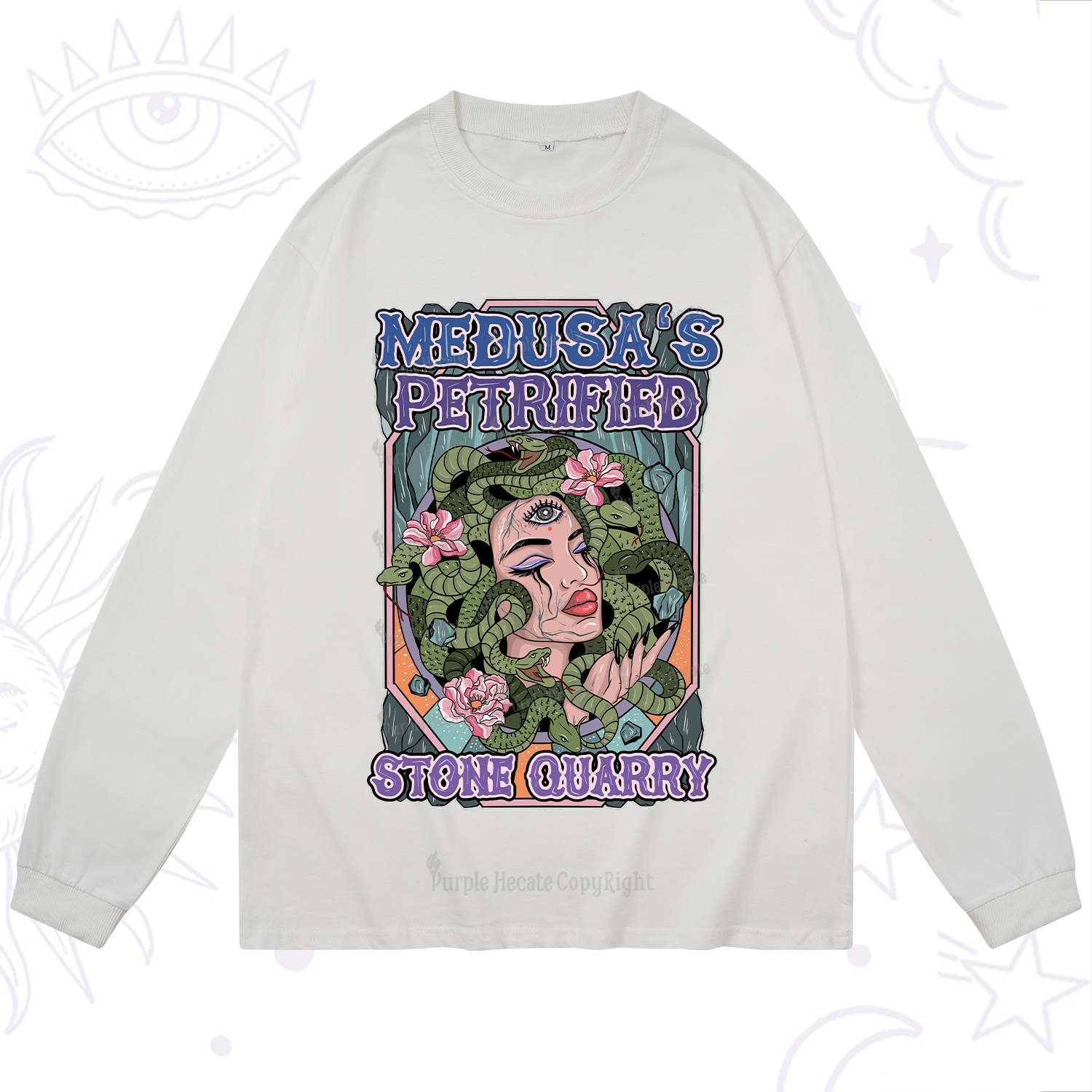 Purplehecate The Gorgon with Snake Hair Medusa Long Sleeve T-Shirt