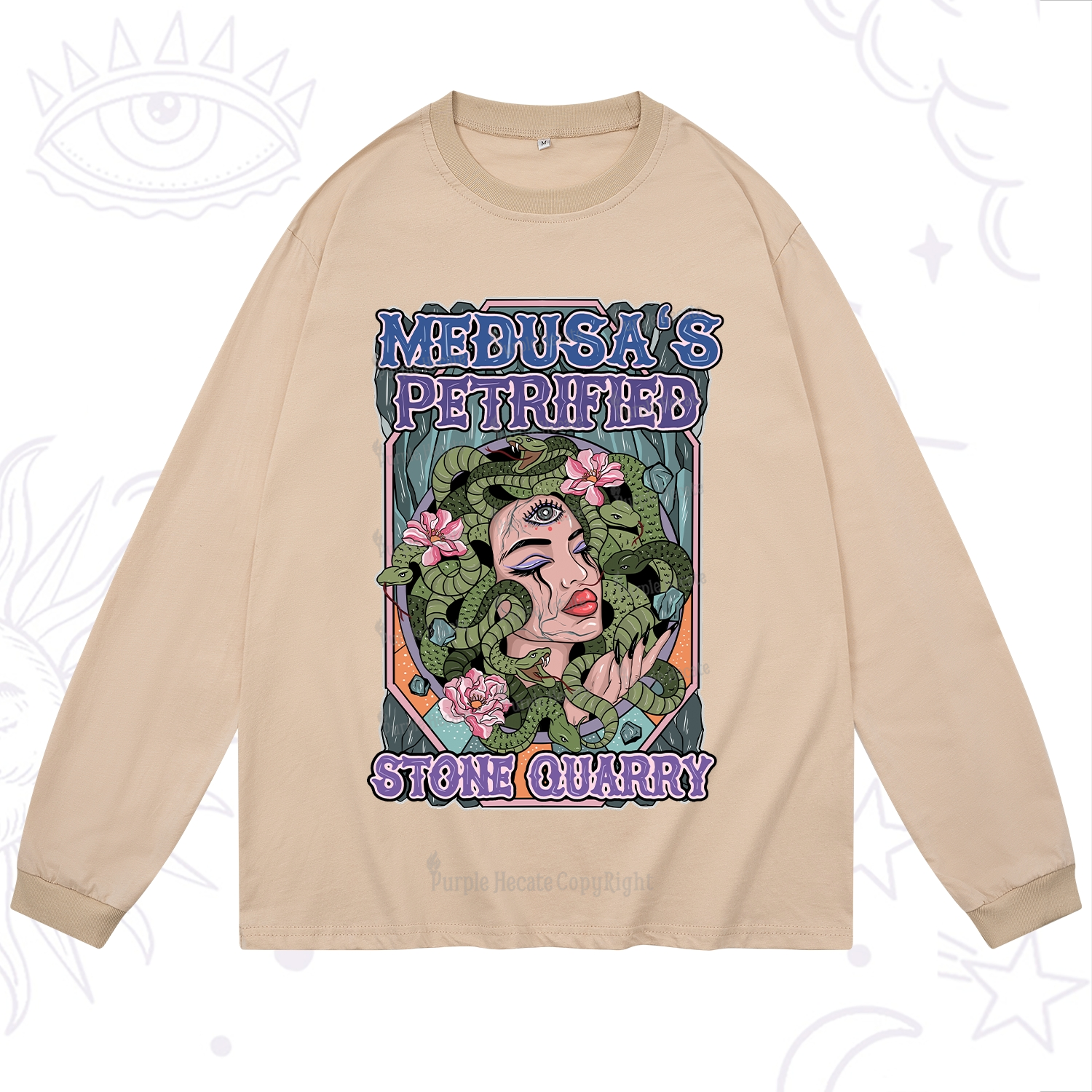 Purplehecate The Gorgon with Snake Hair Medusa Long Sleeve T-Shirt