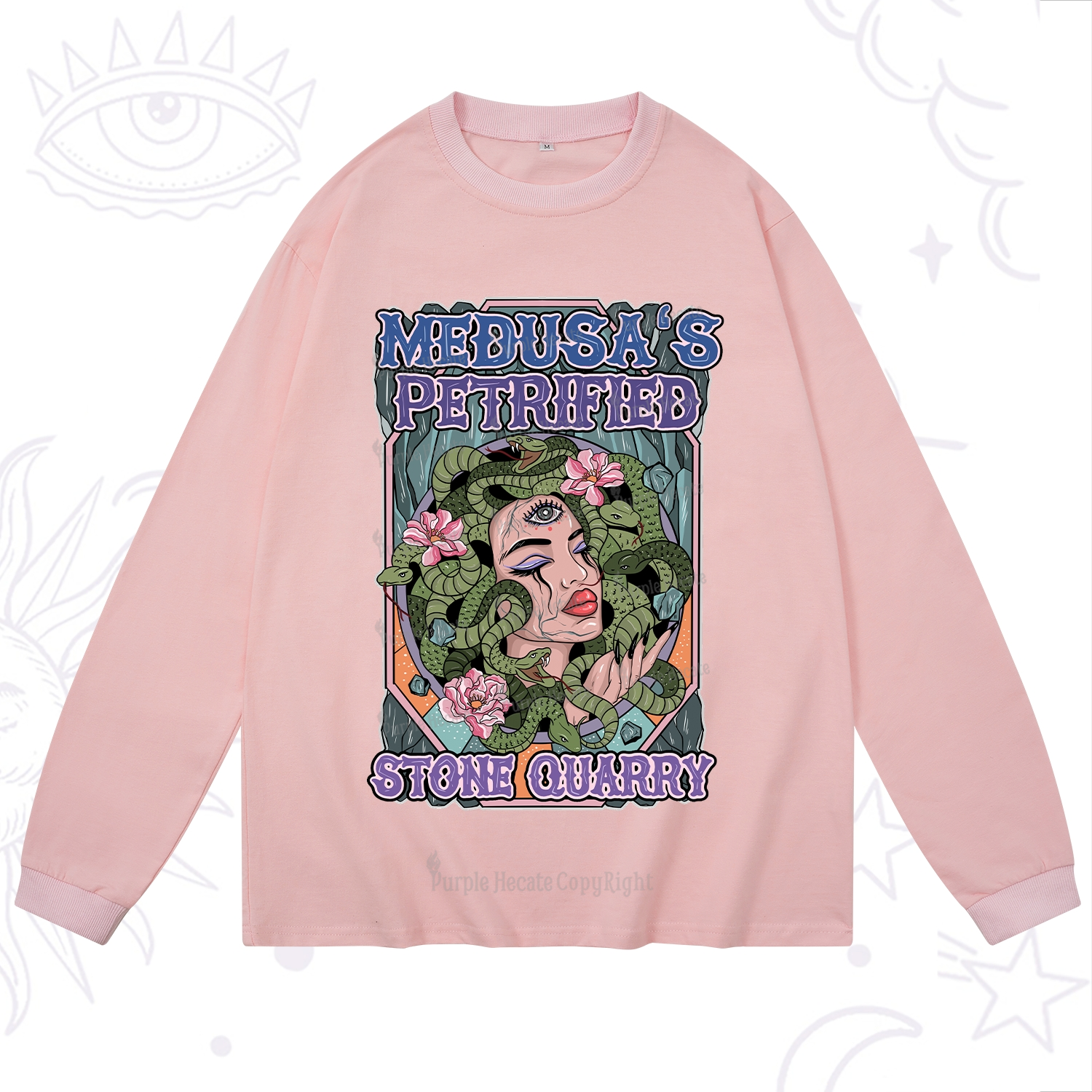 Purplehecate The Gorgon with Snake Hair Medusa Long Sleeve T-Shirt